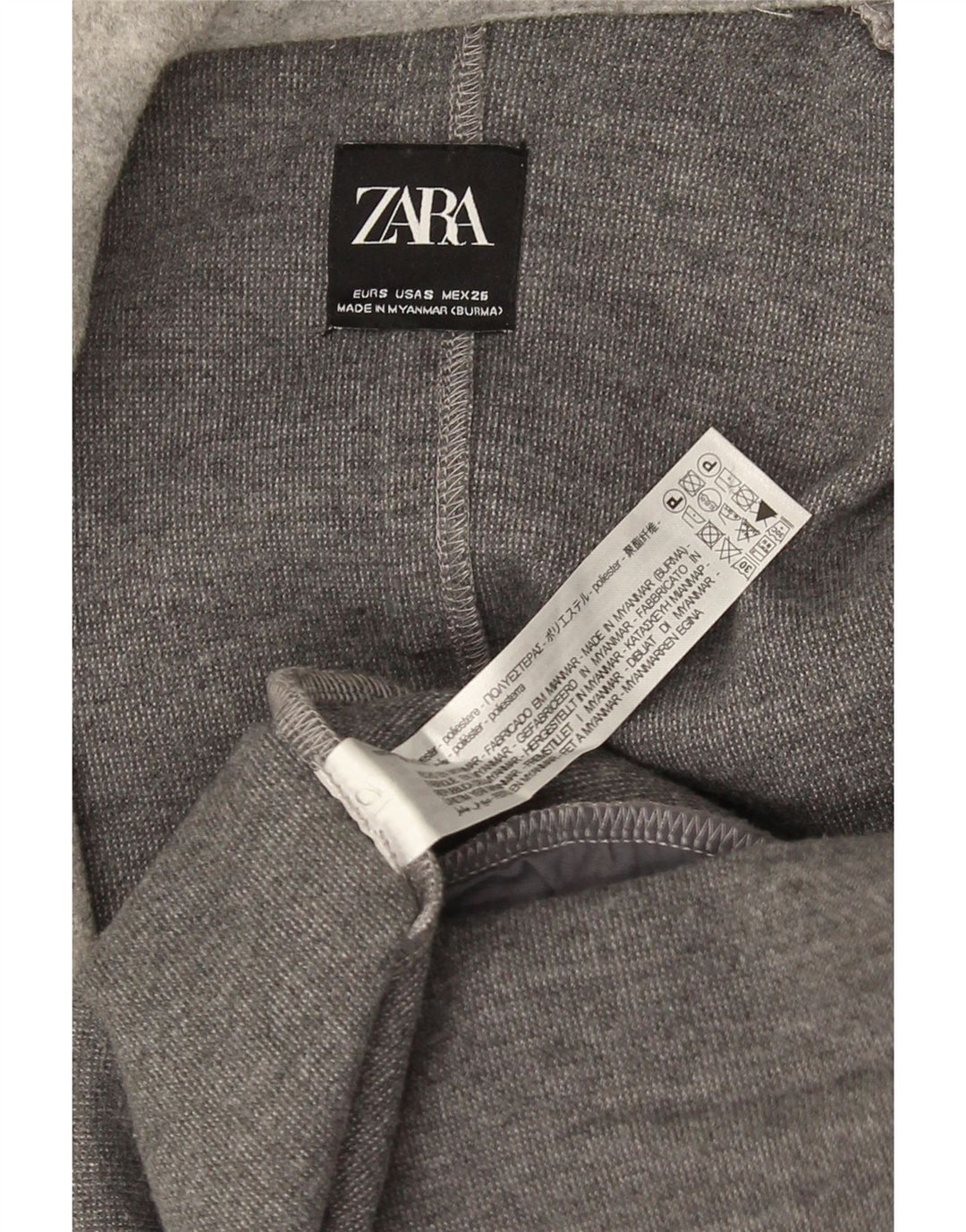 Zara Damen Mantel UK 10 Small Grau Polyester