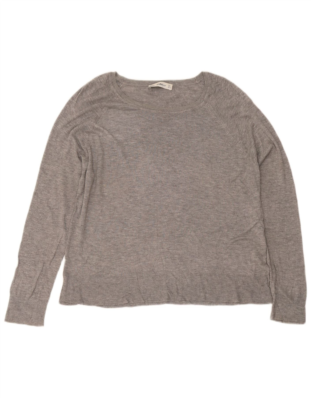 Zara Damen Bluse Top UK 14 Große graue Viskose