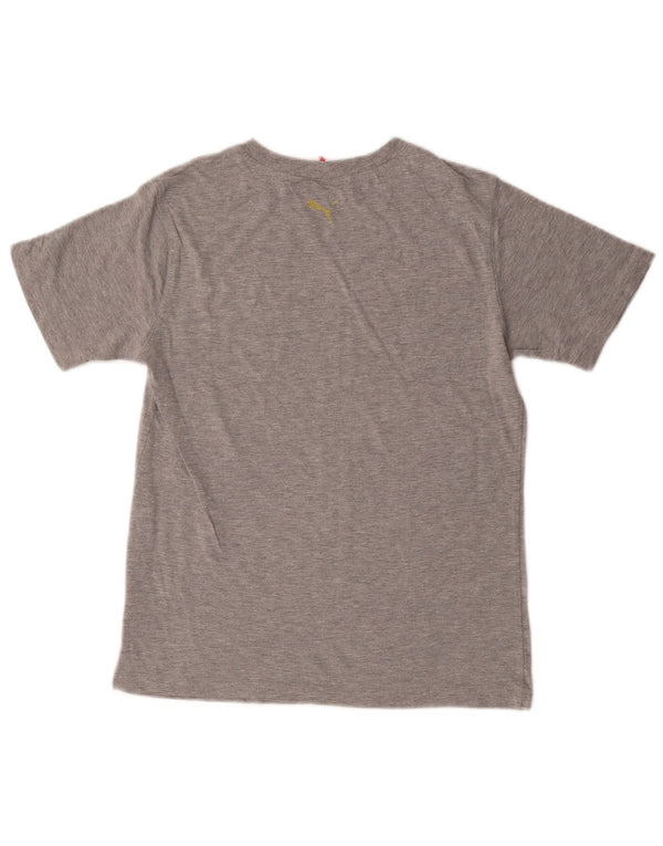 Puma Boys Graphic T-Shirt Top 9-10 Years Medium Grey Cotton