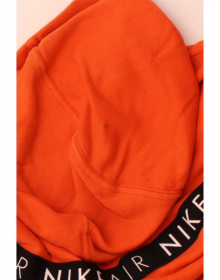 NIKE Womens Graphic Loose Fit Hoodie Pullover UK 10 Small Orange Colourblock