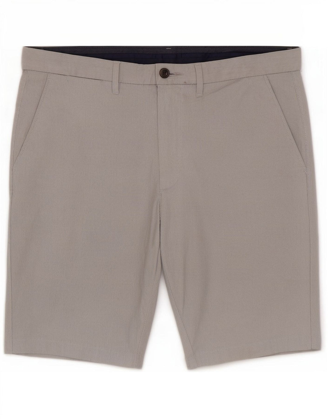 Marks & Spencer Herren-Chinoshorts W32 Mittelgraue Nadelstreifen-Baumwolle