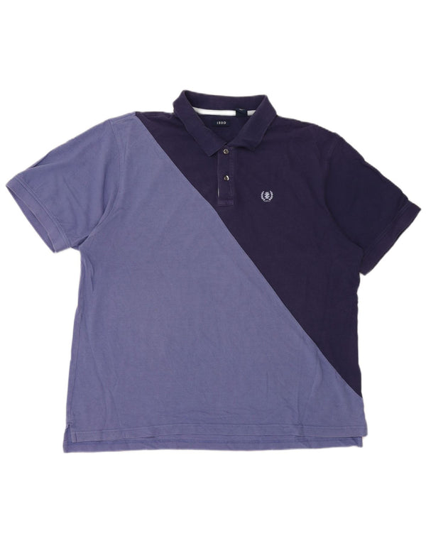 Izod Herren-Poloshirt 2XL, Marineblau, Colourblock-Baumwolle