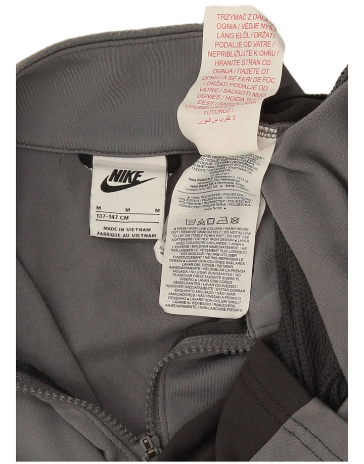 Nike Jungen-Trainingsanzugoberteil mit Grafik, 10–11 Jahre, Mittelgrau, Farbblock