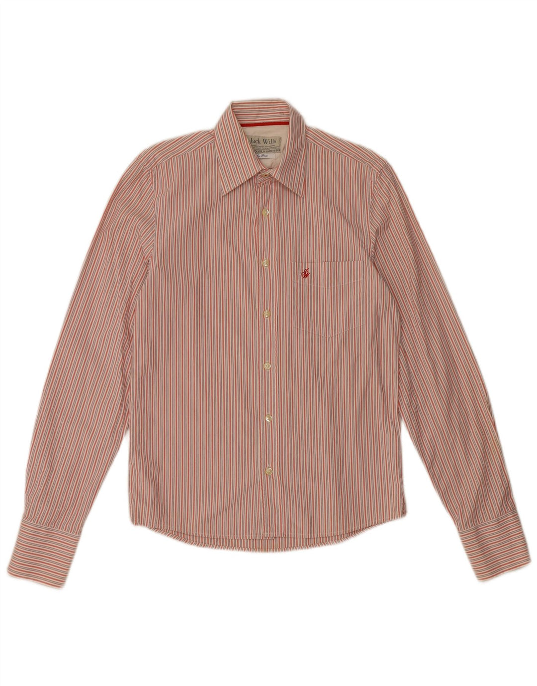 Jack Wills Herrenhemd aus Baumwolle, klein, rot gestreift