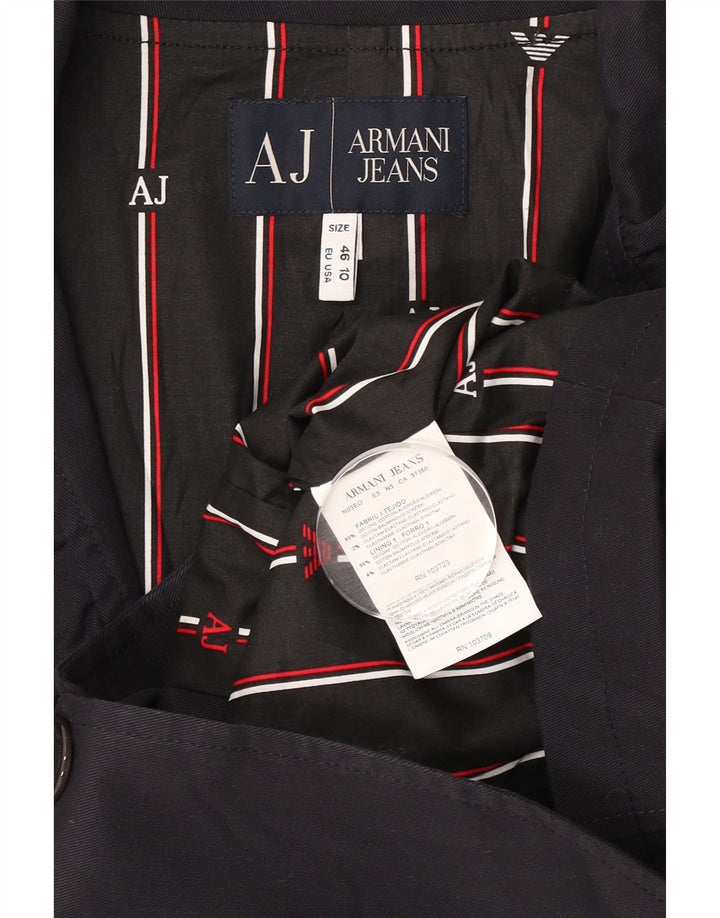 Armani Jeans Damen Crop 1 Button Blazer Jacke US 10 Large Marineblau