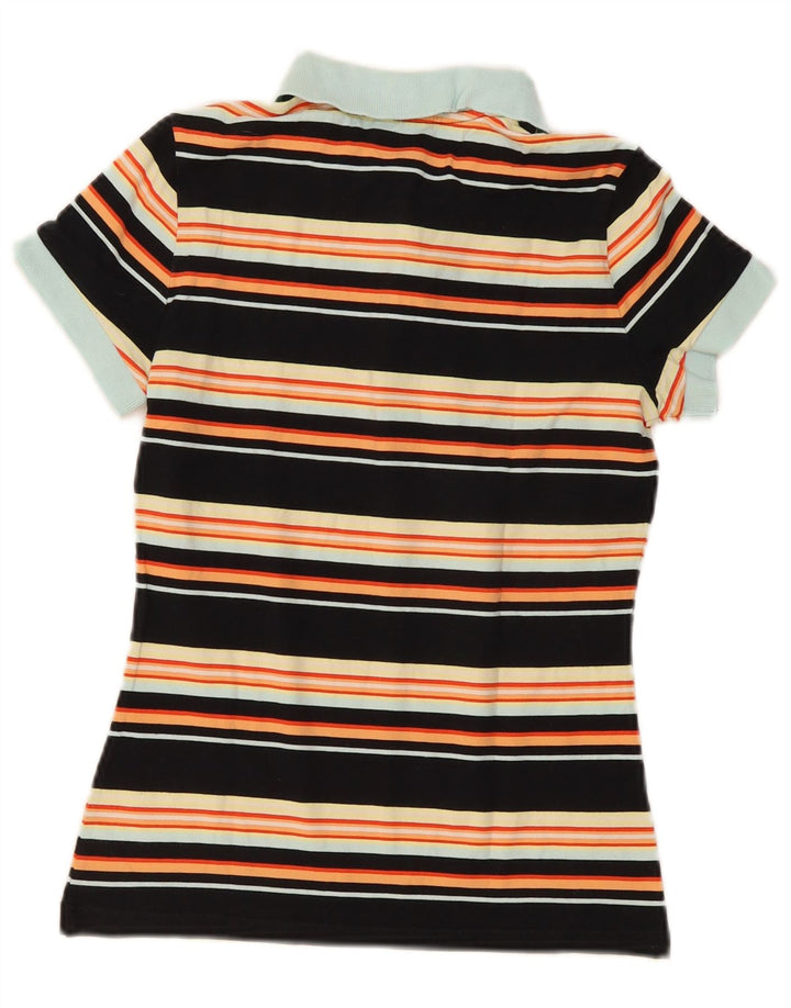 Lacoste Damen-Poloshirt, Größe 38, mittelschwarz, gestreift, Baumwolle