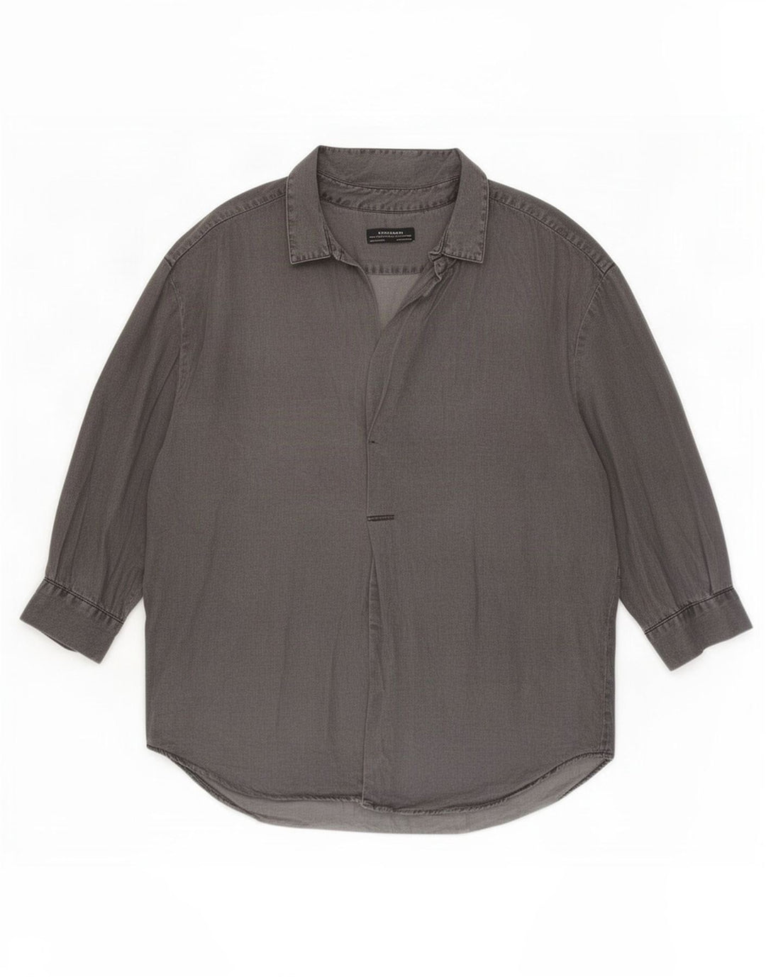 Zara Damen-Pullover-Shirt, übergroß, 3/4-Ärmel, UK 16, Größe L, graues Lyocell