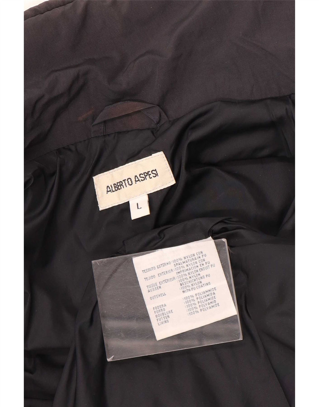 Alberto Aspesi Herren Militärjacke UK 40 Large Schwarz Nylon
