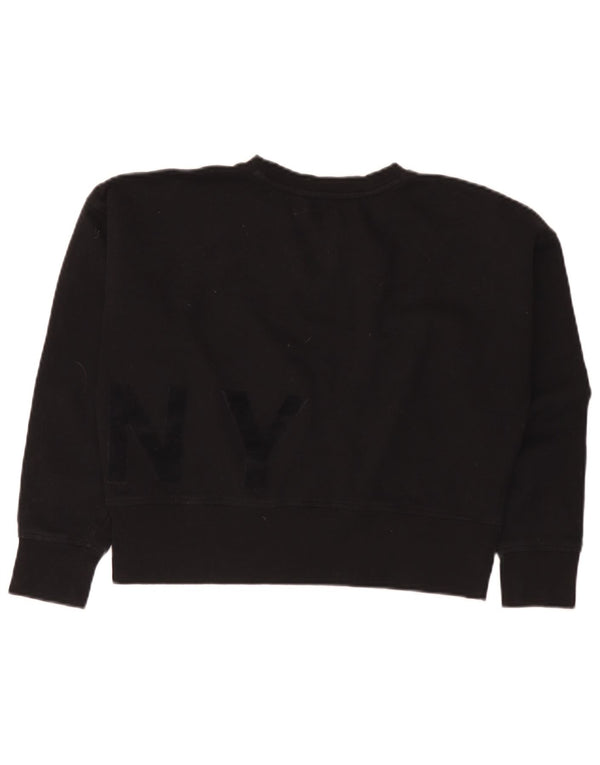 Dkny Damen-Pullover, übergroß, Crop Graphic, Sweatshirt, Gr. 10, Größe S, Schwarz