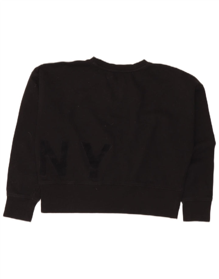Dkny Damen-Pullover, übergroß, Crop Graphic, Sweatshirt, Gr. 10, Größe S, Schwarz