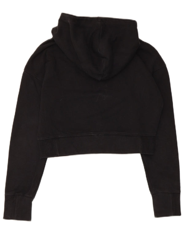 Nike Mädchen Crop Graphic Standard Fit Kapuzenpullover, 12–13 Jahre, Größe L, Schwarz