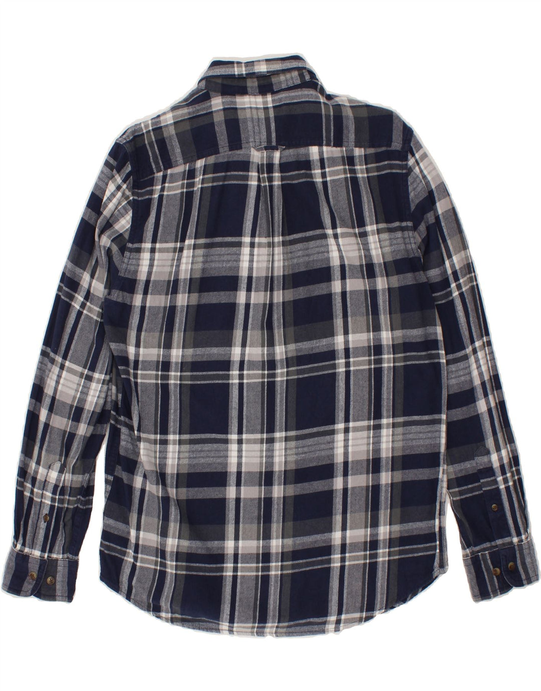 CHAPS Mens Flannel Shirt Medium Navy Blue Check Cotton Vintage Chaps and Second-Hand Chaps from Messina Hembry 