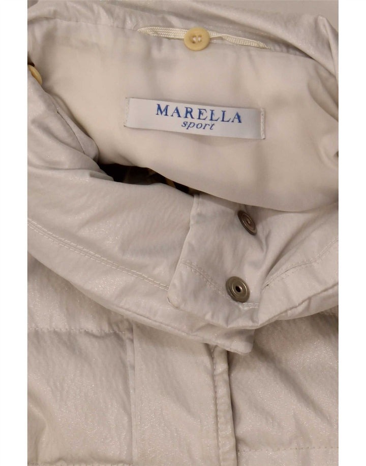 Marella Wattierter Damenmantel UK 12 Mittelweißes Polyester