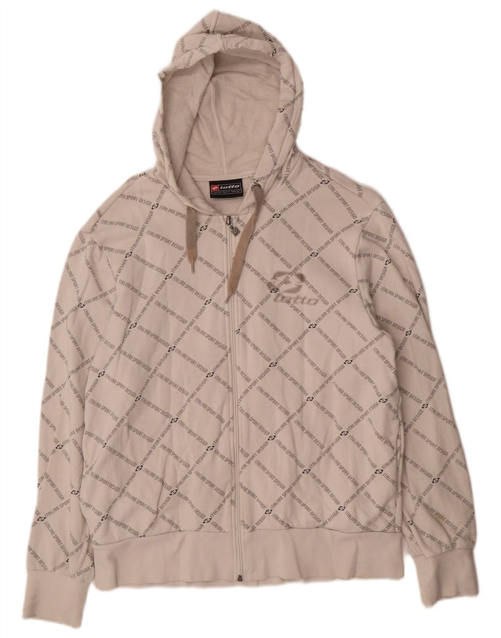 LOTTO Herren-Kapuzenpullover mit grafischem Reißverschluss, mittelweiße Baumwolle