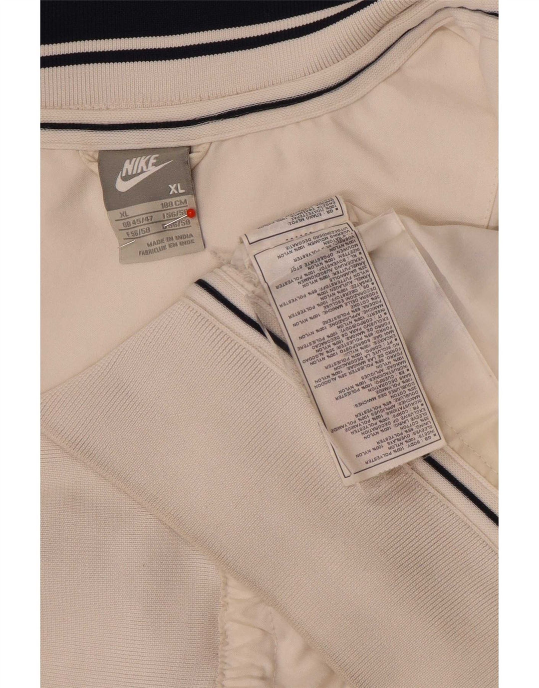 Nike Herren-Trainingsanzug-Oberteiljacke UK 45/47 XL Weißer Colourblock-Polyester