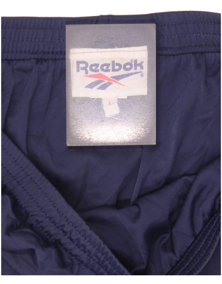 Reebok Damen Sportshorts UK 14 Large Marineblau Polyamid