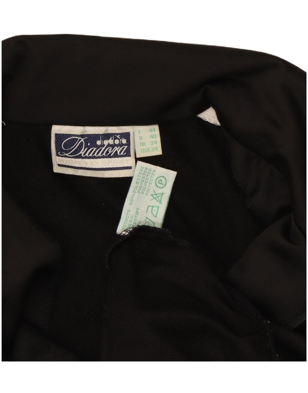 Diadora Herren-Trainingsanzugoberteil mit Grafik, UK 34, XS, Schwarz, Polyester