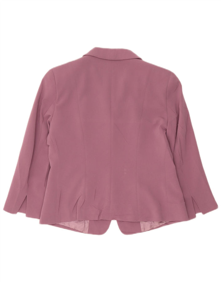 Max Mara Damen-Blazer mit 2 Knöpfen und 3/4-Ärmeln, Gr. 16, Rosa