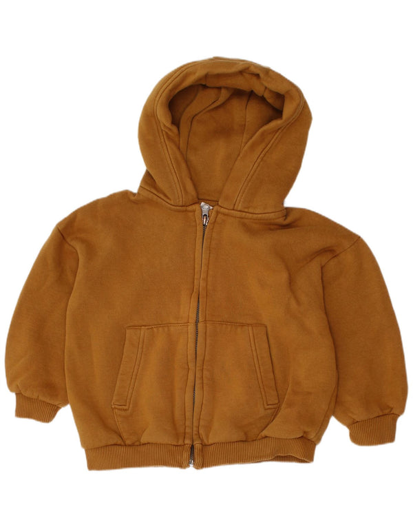 ZARA Jungen-Kapuzenpullover mit Reißverschluss, 3–4 Jahre, braune Baumwolle