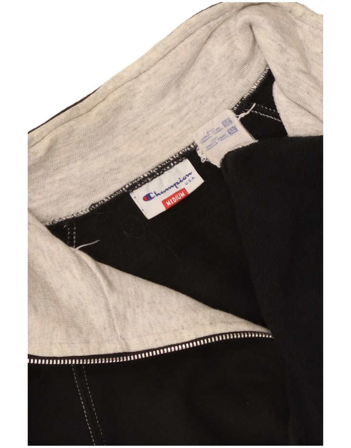 Champion Herren-Sweatshirt mit grafischem Reißverschluss, mittlerer schwarzer Baumwolle