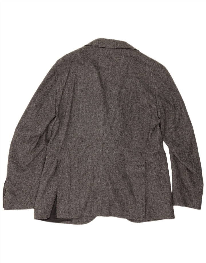 Carlo Barbera Herren-Blazer mit 2 Knöpfen, IT 50, großes graues Fischgrätenmuster