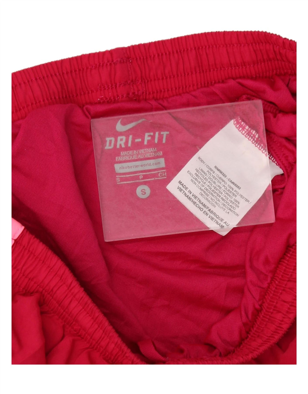 NIKE Damen Dri Fit Sport Shorts UK 10 Small Rot Colourblock Polyester