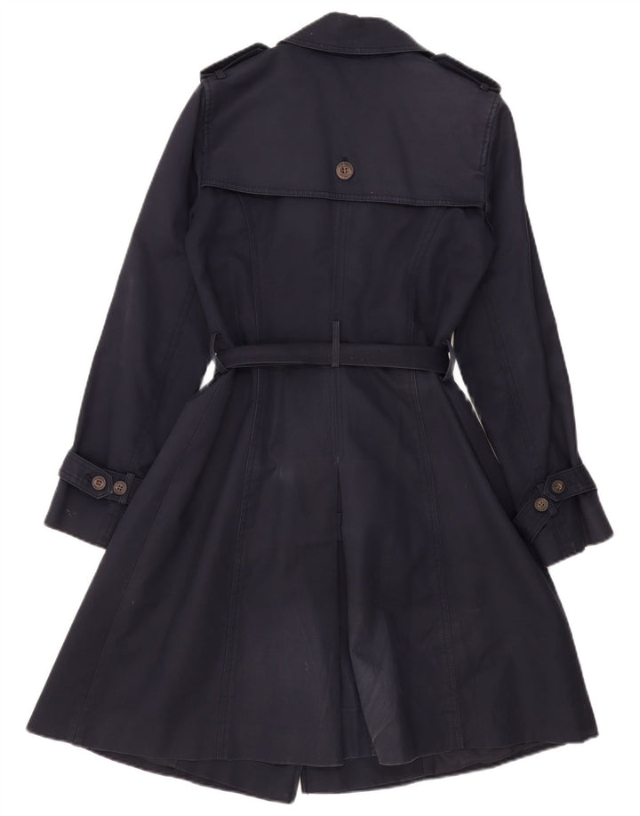 Hobbs Damen Trenchcoat UK 8 Small Marineblaue Baumwolle