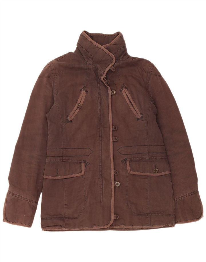 Levi's Damen-Windbreaker-Jacke, UK 10, kleines braunes Fischgrätenmuster
