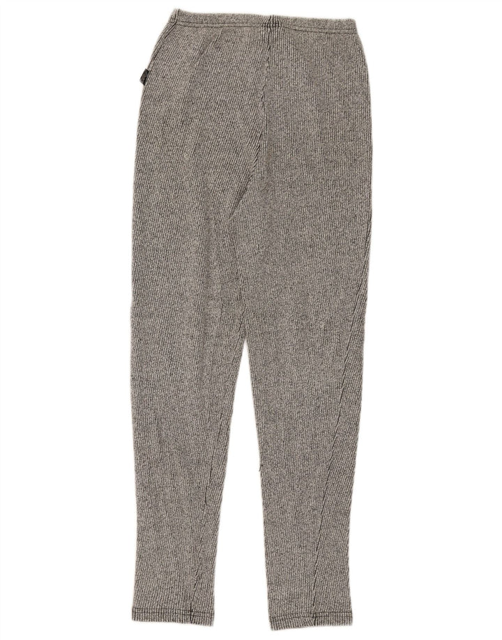 Asics Damen Leggings UK 14 Large Grau Nadelstreifen