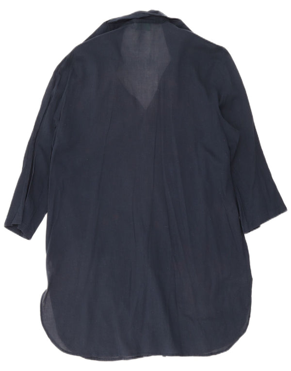 Marila Grafisches Damen-Etuikleid mit 3/4-Ärmeln, UK-Gr. 14, mittleres Marineblau mit Blumenmuster
