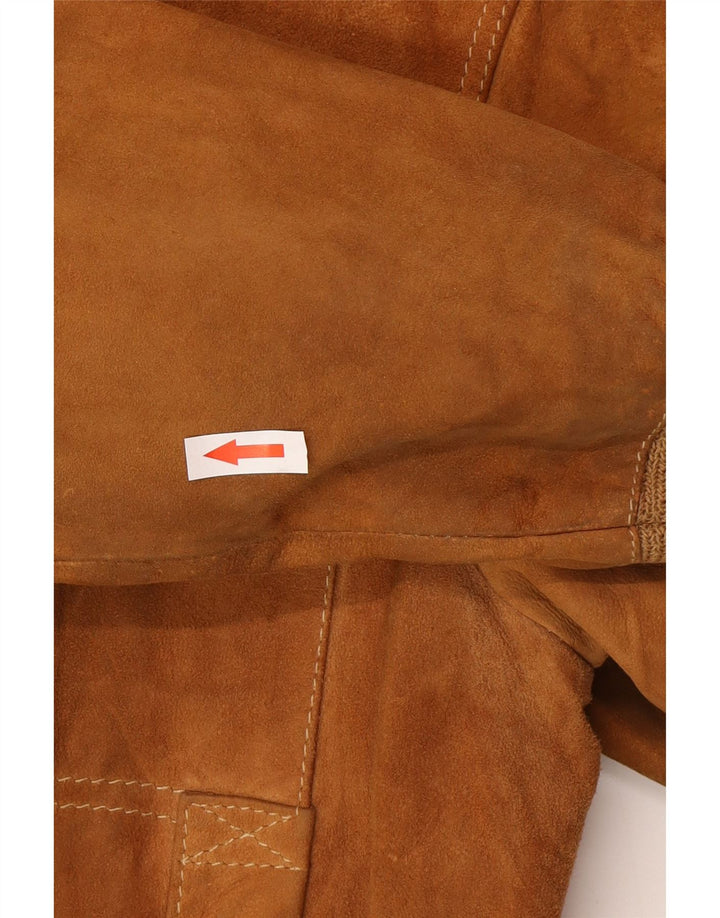 Vintage Herren Wildleder Bomberjacke IT 48 Mittelbraun