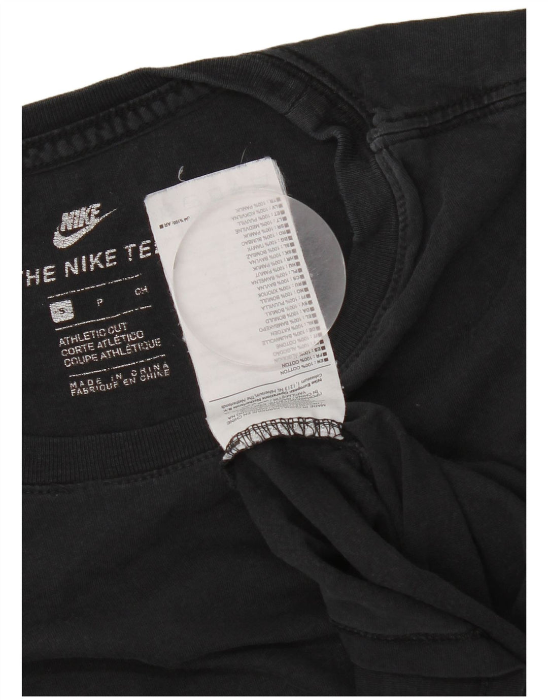Nike Herren Athletic Cut T-Shirt Top Small Schwarz Baumwolle