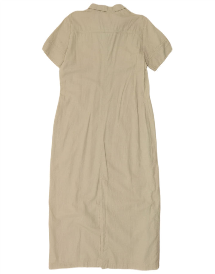 Astrolabio Damen Maxikleid IT 48 XL Beige Baumwolle