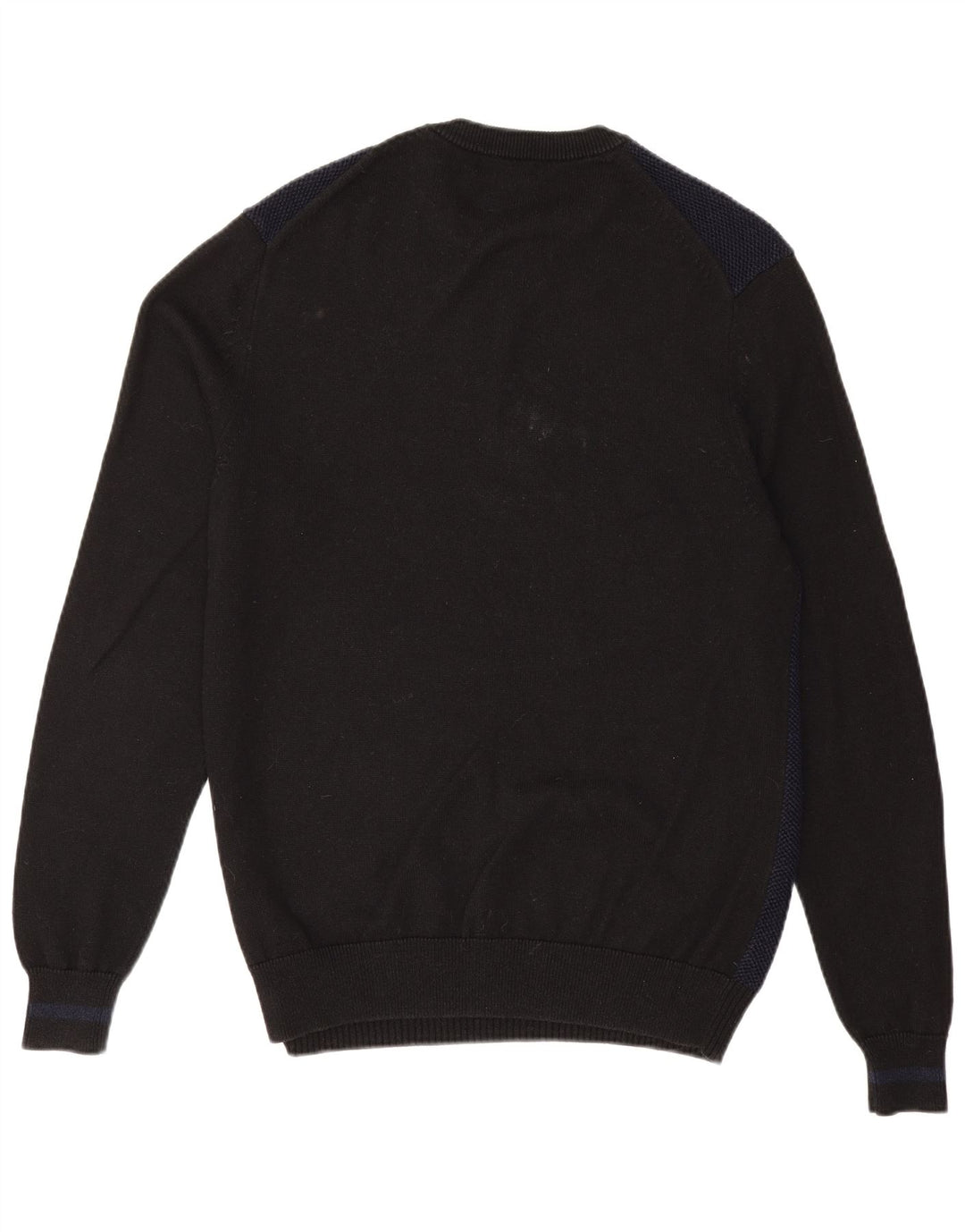 Fred Perry Herren-Pullover mit Rundhalsausschnitt, groß, marineblau, Colourblock-Wolle