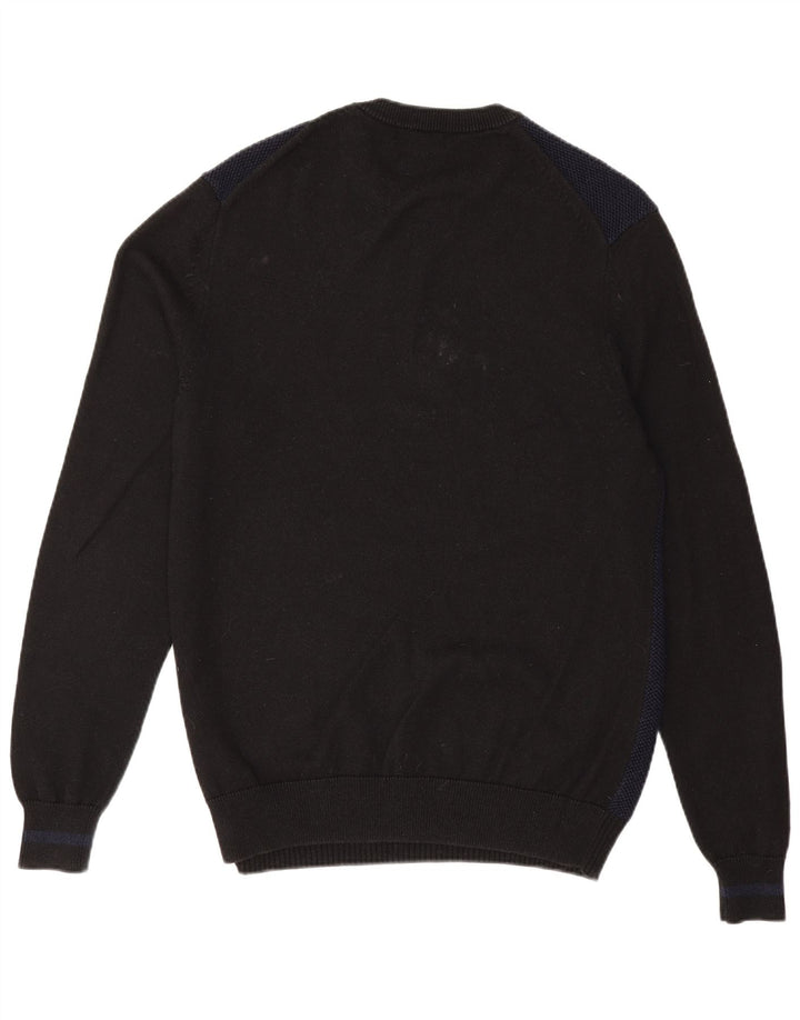 Fred Perry Herren-Pullover mit Rundhalsausschnitt, groß, marineblau, Colourblock-Wolle