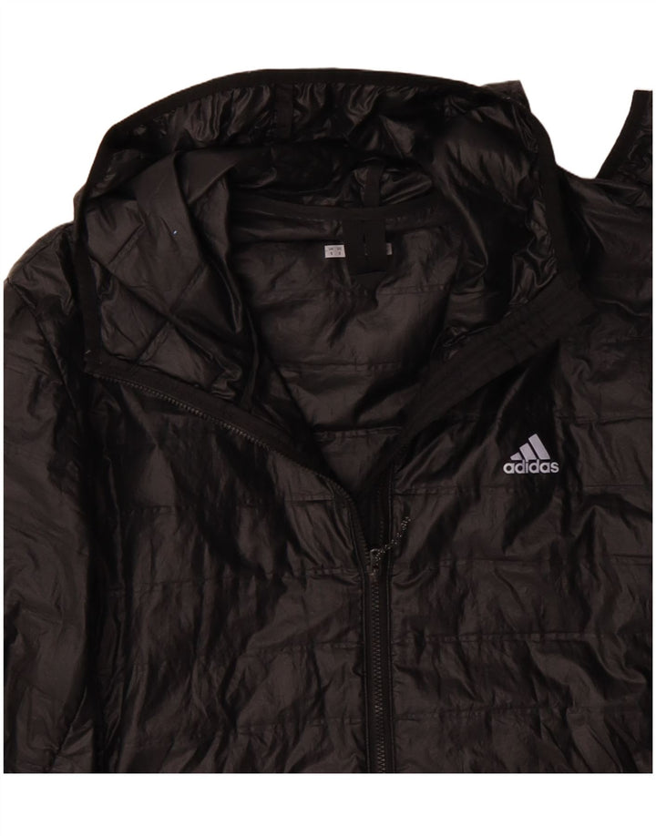 Adidas Herren Bomberjacke mit Kapuze UK 36 Small Schwarz Polyester