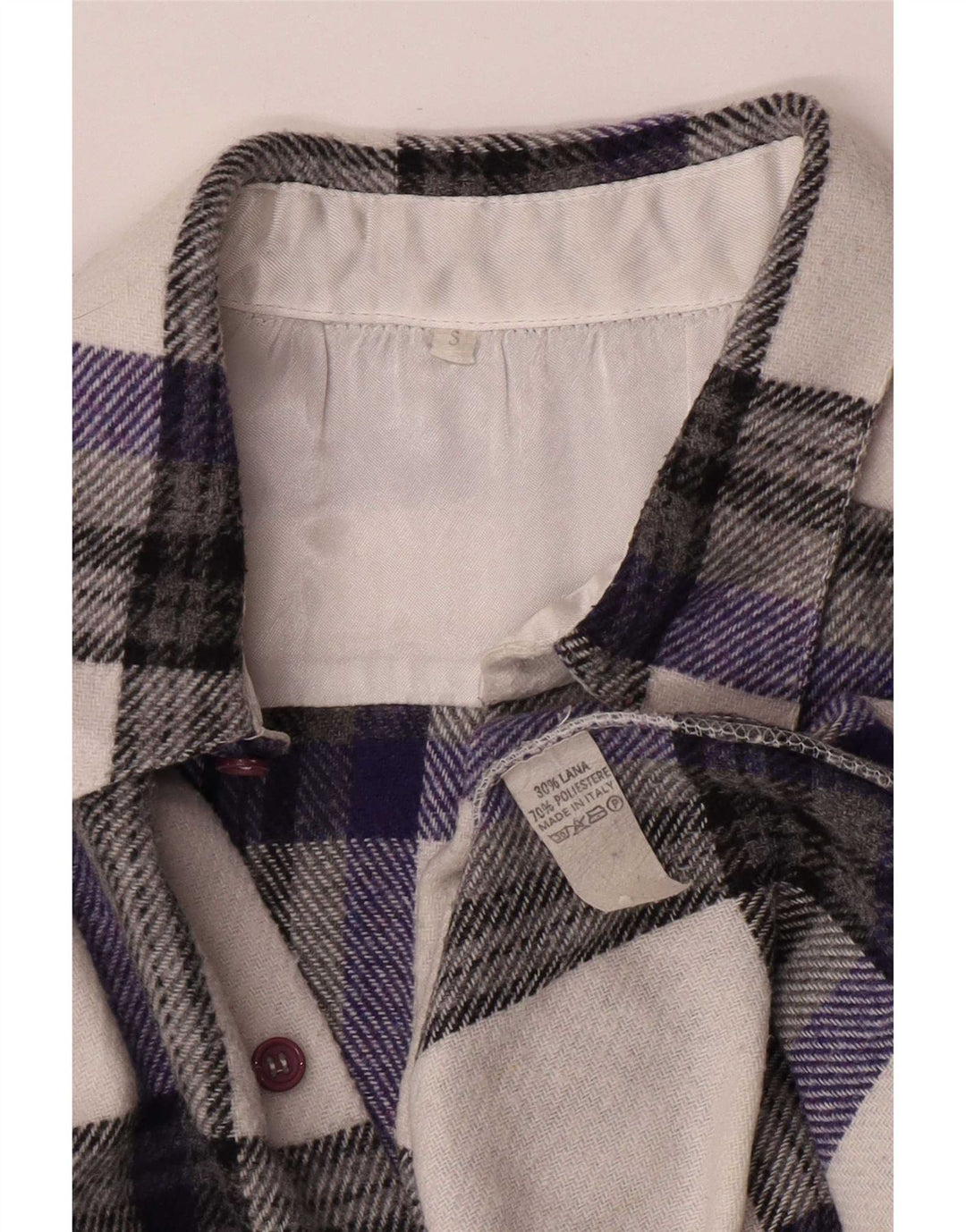 Vintage Herren-Flanellhemd in Übergröße, klein, mehrfarbig, kariert, Polyester