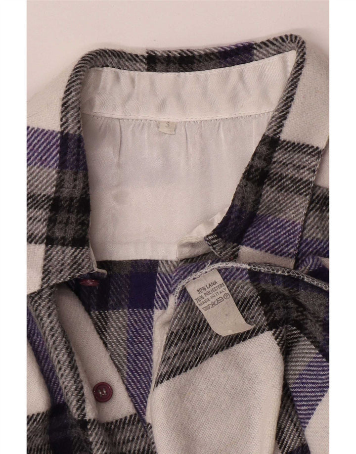 Vintage Herren-Flanellhemd in Übergröße, klein, mehrfarbig, kariert, Polyester