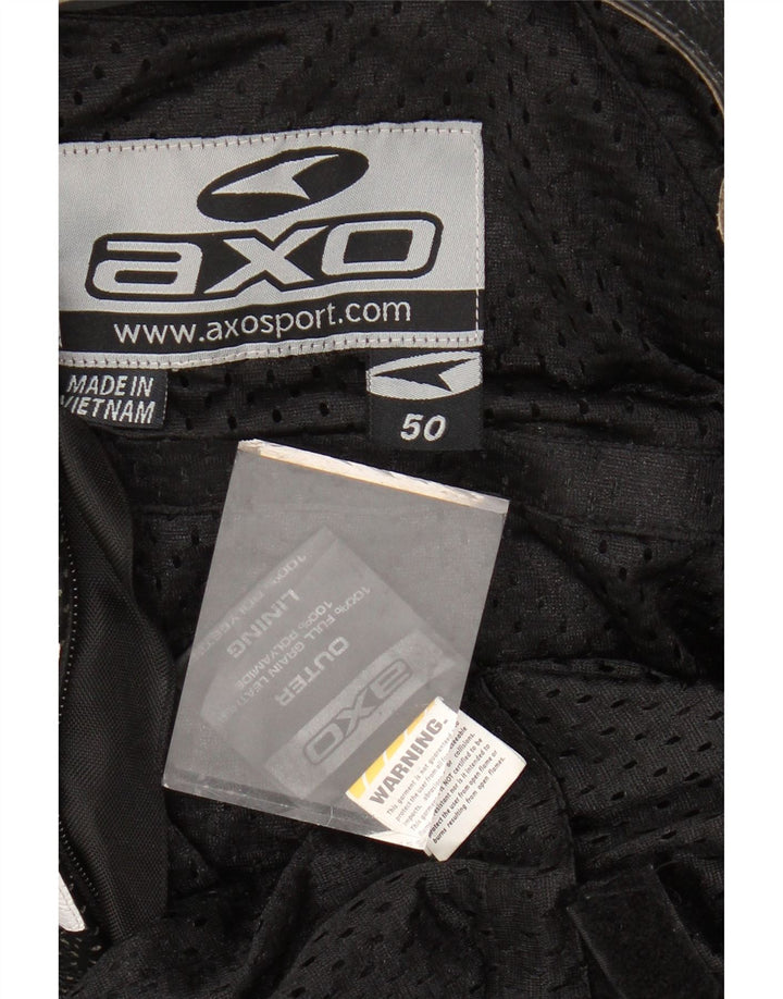 AXO Jungen-Jumpsuit mit Grafik, 10–11 Jahre, schwarzes Colourblock-Leder-Motorrad