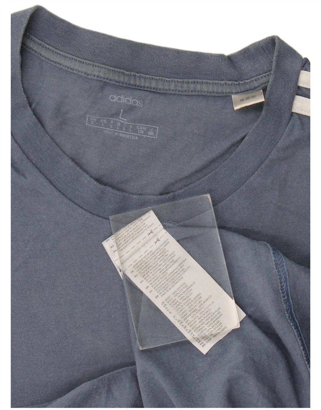 Adidas Herren T-Shirt Top Large Blau Baumwolle