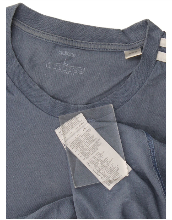 Adidas Herren T-Shirt Top Large Blau Baumwolle