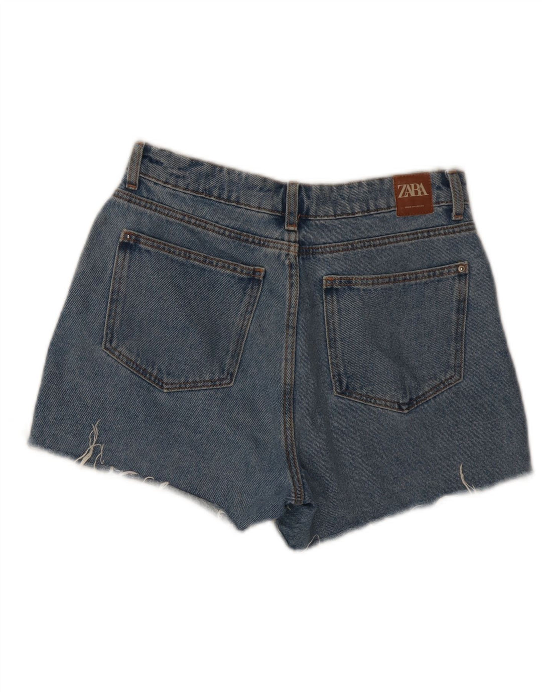Zara Damen-Jeansshorts, Größe S, W26, Blau, Baumwolle