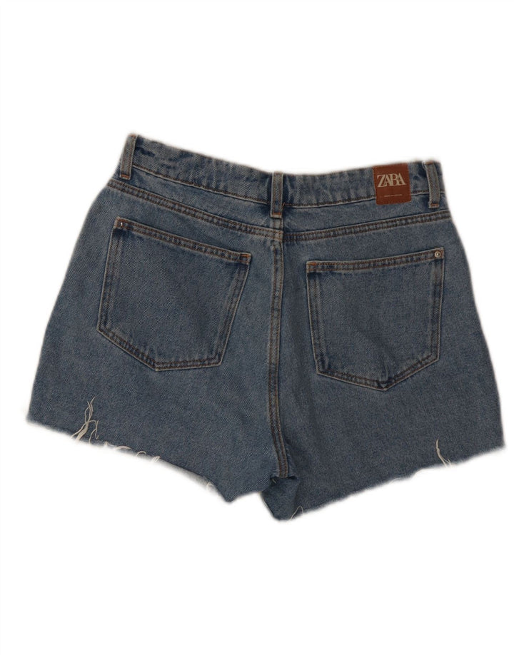 Zara Damen-Jeansshorts, Größe S, W26, Blau, Baumwolle
