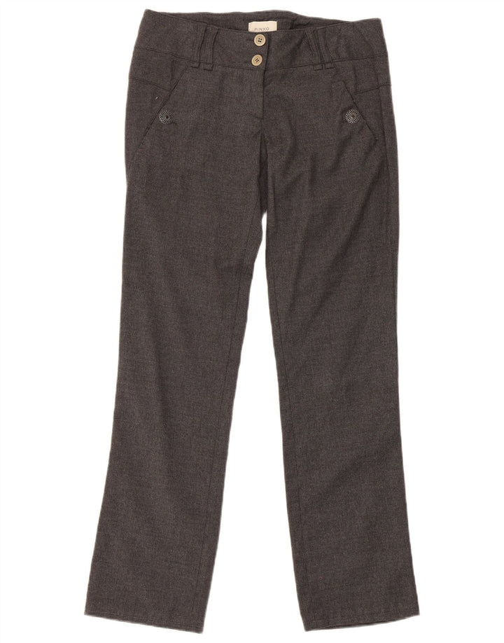Pinko Damen-Freizeithose, normal, UK 8, Größe S, W30, L29, graue Wolle