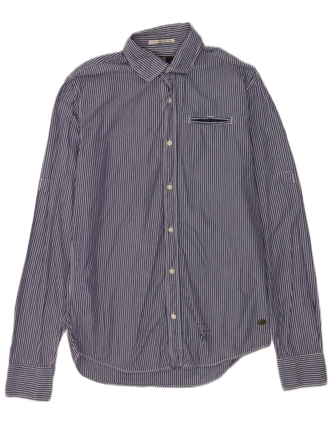 Scotch & Soda Herrenhemd, klein, blau gestreift, Baumwolle