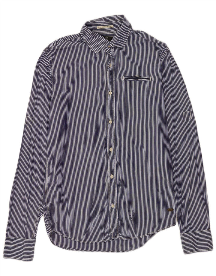 Scotch & Soda Herrenhemd, klein, blau gestreift, Baumwolle