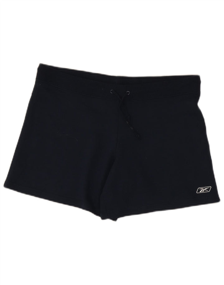 Reebok Damen Sportshorts UK 12 Medium Marineblau Baumwolle