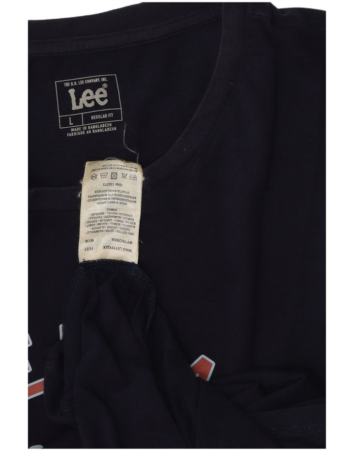 Lee Herren-T-Shirt mit normaler Passform, Grafik, Größe L, Marineblau, Baumwolle