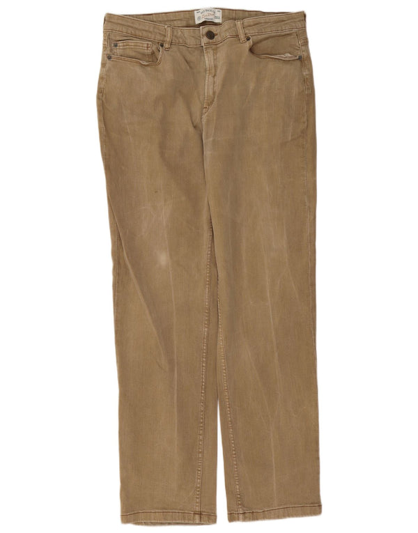 Fat Face Mens Regular Straight Jeans W38 L32 Beige Cotton