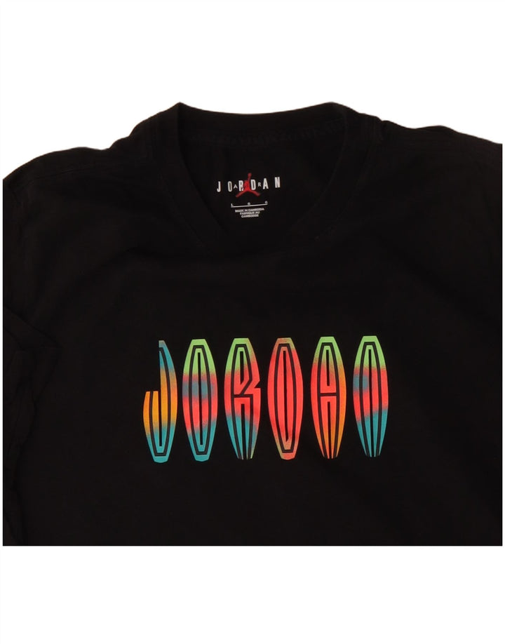 JORDAN Herren-T-Shirt mit Grafik, groß, aus schwarzer Baumwolle